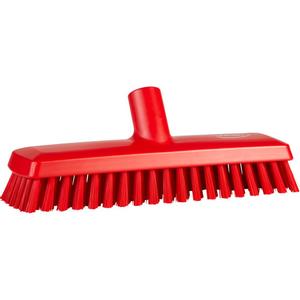 VIKAN Gulvskrubbe med vandgennemløb,  Vikan, 27x7, 5x10cm,  rød, polyester/ PP/ rustfrit stål, 27 cm, medium *Denne vare tages ikke retur* (169221)