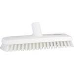 Gulvskrubbe med vandgennemløb,  Vikan, 27x7, 5x9, 5cm,  hvid, polyester/ PP/ rustfrit stål, 27 cm, meget stiv
