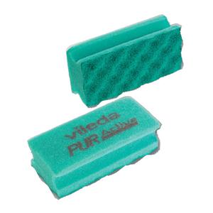 VILEDA Skuresvamp,  Vileda PurActive High, 15x7x6, 5cm,  grøn, PU, fin skureeffekt,  ridsefri (168996*10)