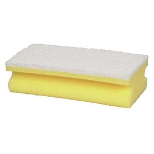 _ Skuresvamp,  14x7x5cm, hvid, polyester/ polyether,  fin skureeffekt (497502*10)