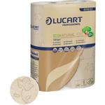 Toiletpapir,  Lucart T3 Natural, 2-lags, 44m x 9,6cm, Ø12cm, ubleget, genanvendt papir
