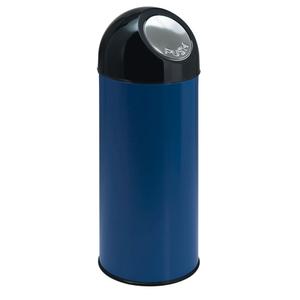 _ Affaldsspand,  blå, metal/ plast,  55 l, med sort push låg og inderspand i metal *Denne vare tages ikke retur* (176246)