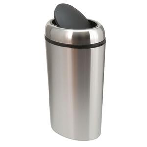 _ Affaldsspand,  krom, rustfrit stål, 40 l, oval, med inderspand i plast *Denne vare tages ikke retur* (176228)