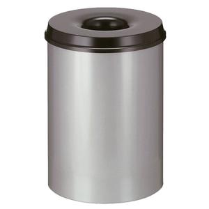 _ Brandhæmmende affaldsspand,  alu, metal, 30 l, med sort låg, brandsikker *Denne vare tages ikke retur* (176530)