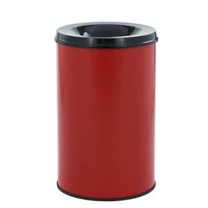 _ Brandhæmmende affaldsspand,  rød, metal, 30 l, med sort låg, brandsikker *Denne vare tages ikke retur* (176536)