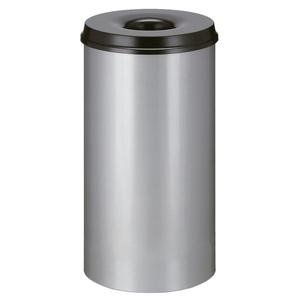 _ Brandhæmmende affaldsspand,  alu, metal, 50 l, med sort låg, brandsikker *Denne vare tages ikke retur* (176542)
