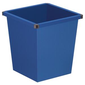 _ Papirkurv,  blå, metal, 27 l, firkantet,  med plast beskyttende hjørner, ilddæmpende,  til kildesortering *Denne vare tages ikke retur* (176511)