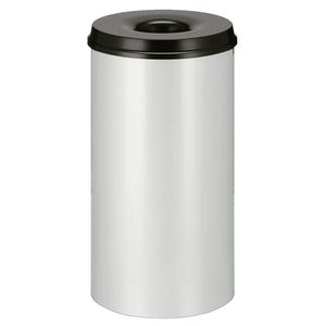 _ Brandhæmmende affaldsspand,  grå, metal, 50 l, med sort låg, brandsikker *Denne vare tages ikke retur* (176543)