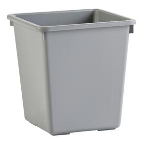 _ Papirkurv,  grå, plast, 27 l, kildesortering mulig, til tungt affald (176494)