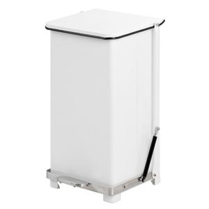 _ Pedalspand,  hvid, pulverlakeret stål/ rustfrit stål, 45 l, med sækkeholder og soft close låg, ilddæmpende,  og til tungt affald *Denne vare tages ikke retur* (176719)