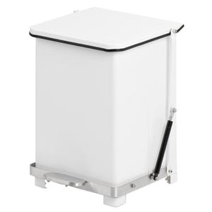 _ Pedalspand,  hvid, pulverlakeret stål/ rustfrit stål, 27 l, med sækkeholder og soft close låg, ilddæmpende,  og til tungt affald *Denne vare tages ikke retur* (176718)