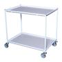 Tina Trolleys Rullebord, Tina Trolleys, 940x600x890mm, hvid, pulverlakeret stål, med 2 hylder, slingrekant, mellem *Denne vare tages ikke retur*
