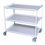 Tina Trolleys Rullebord, Tina Trolleys, 940x600x890mm, hvid, pulverlakeret stål, med 3 hylder, slingrekant, mellem *Denne vare tages ikke retur*