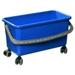 Moppeboks,  Tina Trolleys, 600x310x350mm,  22 l, blå, plast/PP, med hank og hjul