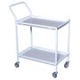 Tina Trolleys Rullebord, Tina Trolleys, 750x390x920mm, hvid, pulverlakeret stål, med styr, 2 hylder, slingrekant, lille *Denne vare tages ikke retur*