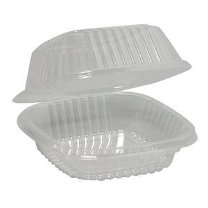 _ Burgerboks,  ABENA, 13x13x6, 7cm,  327 ml, klar, OPS, 1.500 ml, med hængslet låg (582004*375)
