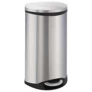 EKO Pedalspand,  EKO Shell-bin,  stål mat, rustfrit stål, 30 l, m. plast inderspand og soft close låg, fingeraftryksfri *Denne vare tages ikke retur* (176864)