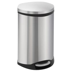 EKO Pedalspand,  EKO Shell-bin,  stål mat, rustfrit stål, 18 l, m. plast inderspand og soft close låg, fingeraftryksfri *Denne vare tages ikke retur* (176878)