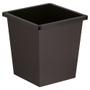 _ Papirkurv,  sort, metal, 27 l, firkantet,  med plast beskyttende hjørner, ilddæmpende,  til kildesortering *Denne vare tages ikke retur*