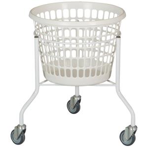 _ Vaskerivogn,  530x530x600mm,  32 l, hvid, plast/ pulverlakeret stål/ gummi,  med 3 hjul, rund *Denne vare tages ikke retur* (168352)
