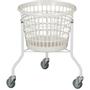 _ Vaskerivogn,  530x530x600mm,  32 l, hvid, plast/ pulverlakeret stål/ gummi,  med 3 hjul, rund *Denne vare tages ikke retur*