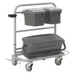 Rengøringsvogn,  Vikan Slimliner,  795x400x830mm,  grå, aluminium/ metal/ PP/ PVC,  til fugtsystem,  med tilbehør *Denne vare tages ikke retur*