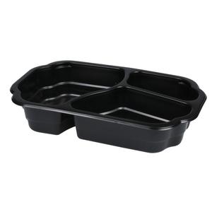 _ Plastbakke,  25x15, 9x4, 8cm,  1100 ml, sort, PP, 3-rums, 200/ 350/ 550 ml (13142501*246)