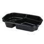_ Plastbakke,  25x15, 9x4, 8cm,  1100 ml, sort, PP, 3-rums, 200/ 350/ 550 ml