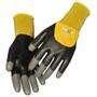 THOR Halvdyppet latexhandske, THOR Flex Dry, 10, sort, latex/nitril/polyester, med gul ribkant *Denne vare tages ikke retur*