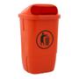 ABENA Udendørs affaldsspand, orange, plast, 50 l, forberedt til væg- eller jordmontering, med nøgle, til tungt affald og udendørs *Denne vare tages ikke retur*