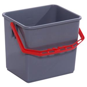 Tina Trolleys Inventarspand,  Tina Trolleys, 240x190x220mm,  grå, PP, med rød hank, 6 ltr. *Denne vare tages ikke retur* (162113)