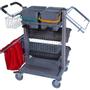 Tina Trolleys Rengøringsvogn,  Tina Trolleys Exclusive,  1150x560x1100mm,  sølv, aluminium/ stål,  til fugtsystem,  med tilbehør *Denne vare tages ikke retur*