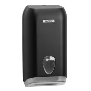 KATRIN Dispenser,  Katrin, 13, 3x15, 8x30, 7cm,  sort, plast, til toiletpapir i ark *Denne vare tages ikke retur* (117332)