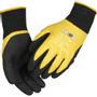 THOR Heldyppet nitrilhandske, THOR Flex Heldyp, 10, sort, lycra/nitril/nylon, med gul ribkant