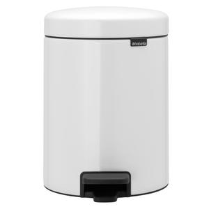 BRABANTIA Pedalspand,  Brabantia newIcon, hvid, pulverlakeret stål, 5 l, plast inderspand,  og soft close låg (290001)