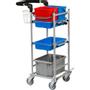 Tina Trolleys Rengøringsvogn, Tina Trolleys ERGO Super Kompakt, 440x370x1025mm, sølv, pulverlakeret stål, til fugtsystem, med tilbehør *Denne vare tages ikke retur*