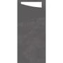 DUNI Bestiklomme, Duni Sacchetto, 20x8,5cm, granit, papir, med hvid serviet *Denne vare tages ikke retur*
