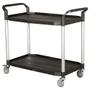 Tina Trolleys Rullebord, Tina Trolleys, 1000x520x950mm, sort, fiberplast, med styr, 2 hylder, stor *Denne vare tages ikke retur*