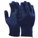 Bomuld/ polyester handske, Ansell Versatouch,  9, blå, akryl/ spandex,  uden dotter, med elastisk manchet
