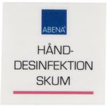 Label til dispenser,  4x4cm, rød, skum hånddesinfektion