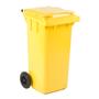 ABENA Affaldscontainer, gul, plast, 120 l, UV-resistent, til tungt affald og udendørs *Denne vare tages ikke retur*