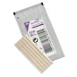 Strip, Steri-strip,  50x12mm, hvid, forstærket,  ark á 6 strips, latexfri, steril, engangs *Denne vare tages ikke retur*