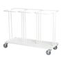 Tina Trolleys Affaldsstativ,  Tina Trolleys, hvid, pulverlakeret stål, 3-rums, 3x60 l