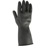 Latexhandske,  THOR Black Heavy Duty, L, sort, latex, indvendig velourisering