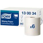 Håndklæderulle,  Tork M2 Standard, 1-lags, Midi, 165m x 19,5cm, Ø19cm, hvid, nyfiber, med spiralhylse