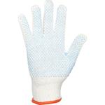 Tekstil handske, ABENA, 8, hvid, bomuld/ polyester/ PVC,  med knopper