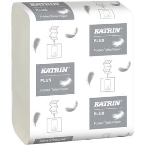 KATRIN Toiletpapir i ark, Katrin Plus, 2-lags, 23x10, 3cm,  hvid, nyfiber (17008805*10000)