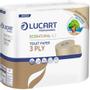 Lucart Toiletpapir, Lucart T3 Natural, 3-lags, 30m x 9,6cm, Ø12,5cm, ubleget, genanvendt papir, paper pack