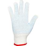 Tekstil handske, ABENA, 7, hvid, bomuld/ polyester/ PVC,  med knopper