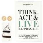 Sysæt, Think, Act & Live Responsible,  9, 5x6, 5x0, 2cm,  med nål, sikkerhedsnål,  tråd og knapper